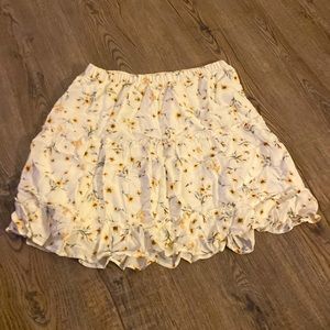 Sunflower flowy short skirt